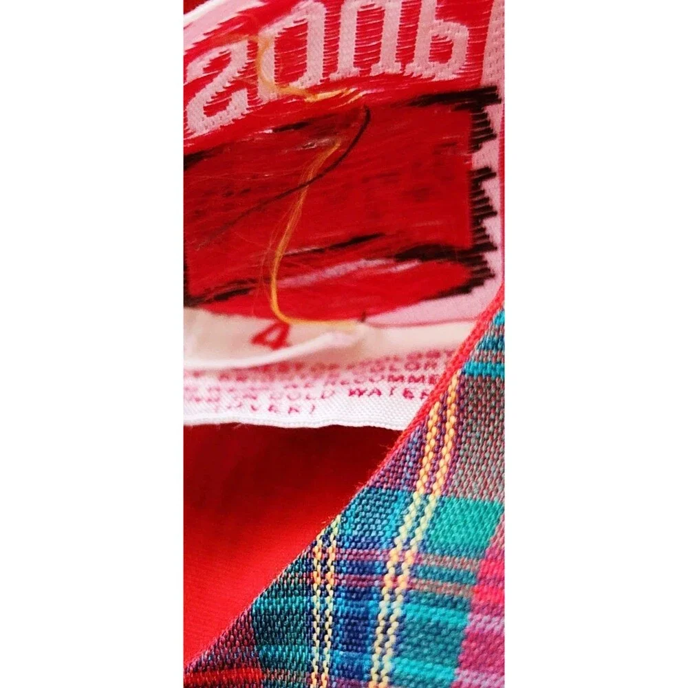 Vintage CHOCOLATE SOUP Farm Rooster Plaid Girls Red Dress Clothes - Sz 4
